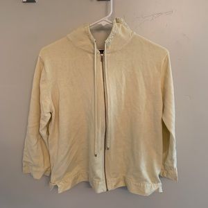 thrifted knit zip-up hoodie